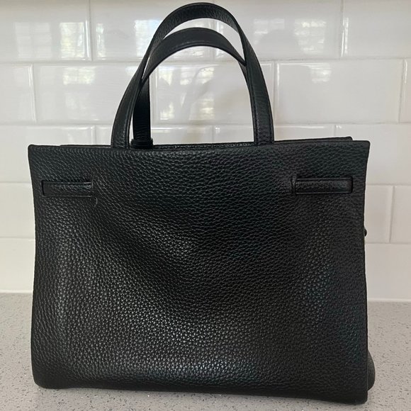 kate spade pebbled black leather bag, triple compartment - Picture 2 of 4